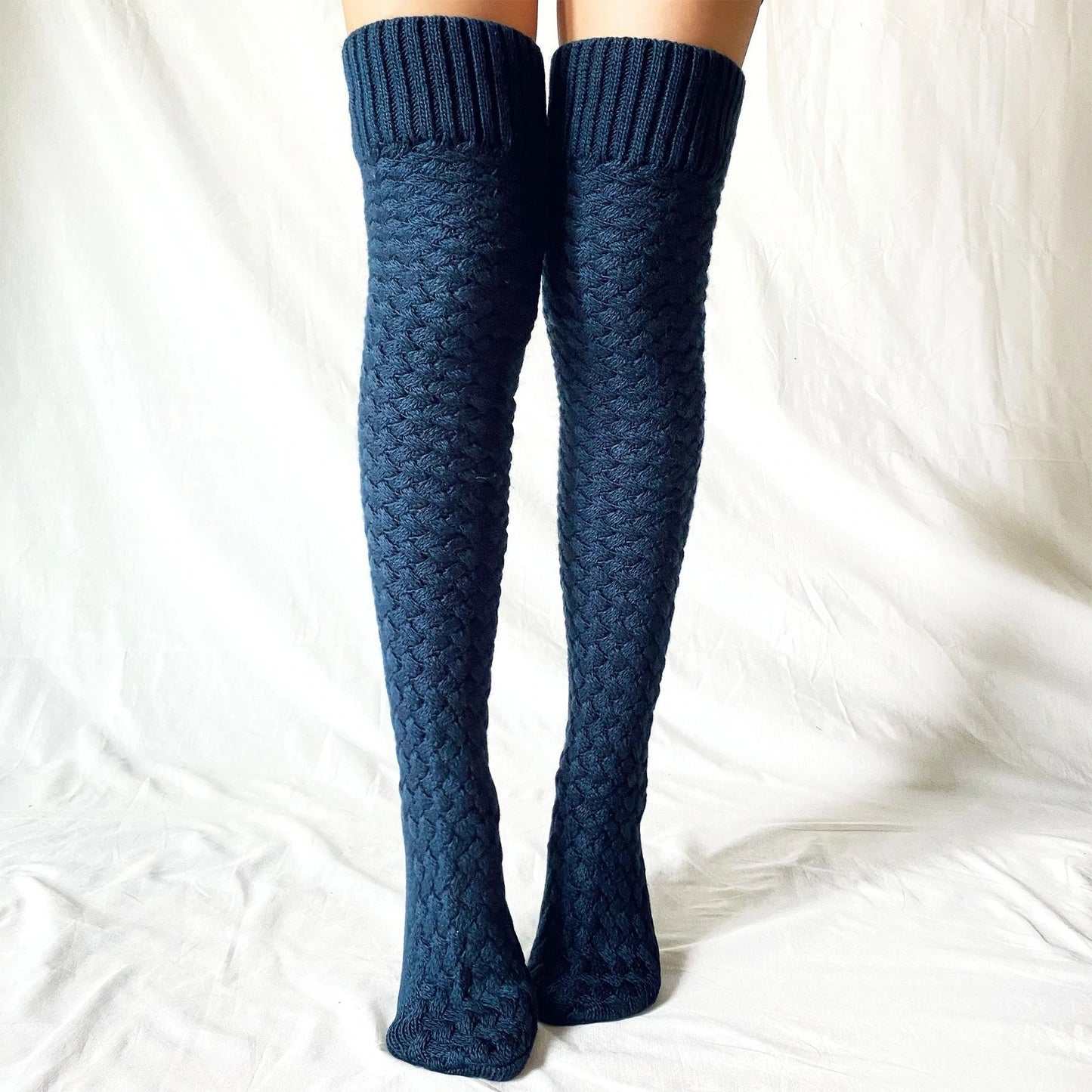 Chaussettes Longues Tricotées à Enrouler - Confort et Chaleur pour l'Intérieur