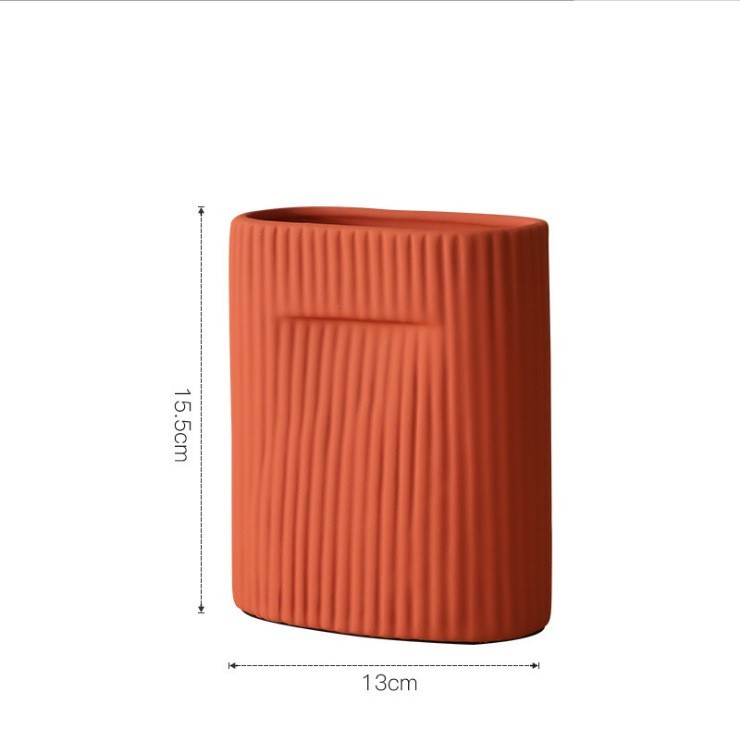 Vase Sculpture avec Lignes - Ornement Décoratif pour Sol ou Table