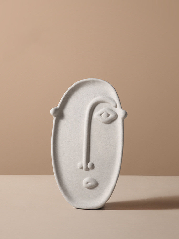 Vase Céramique Créatif Nordique - Décoration Simple avec Visages