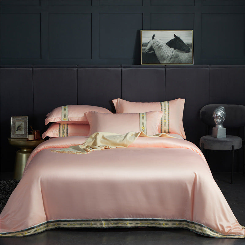 Draps en Soie Satinés – Un Confort Luxe avec Rayures et Couleur Unie en Soie