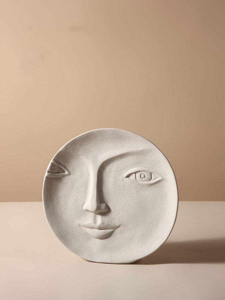 Vase Céramique Créatif Nordique - Décoration Simple avec Visages