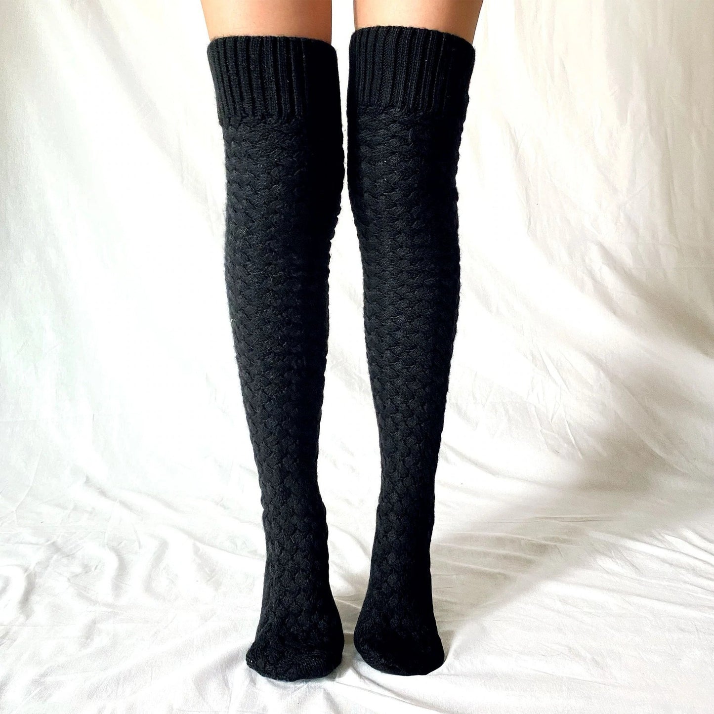 Chaussettes Longues Tricotées à Enrouler - Confort et Chaleur pour l'Intérieur
