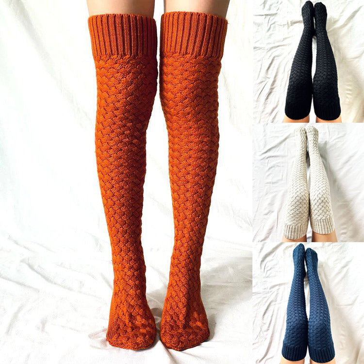 Chaussettes Longues Tricotées à Enrouler - Confort et Chaleur pour l'Intérieur