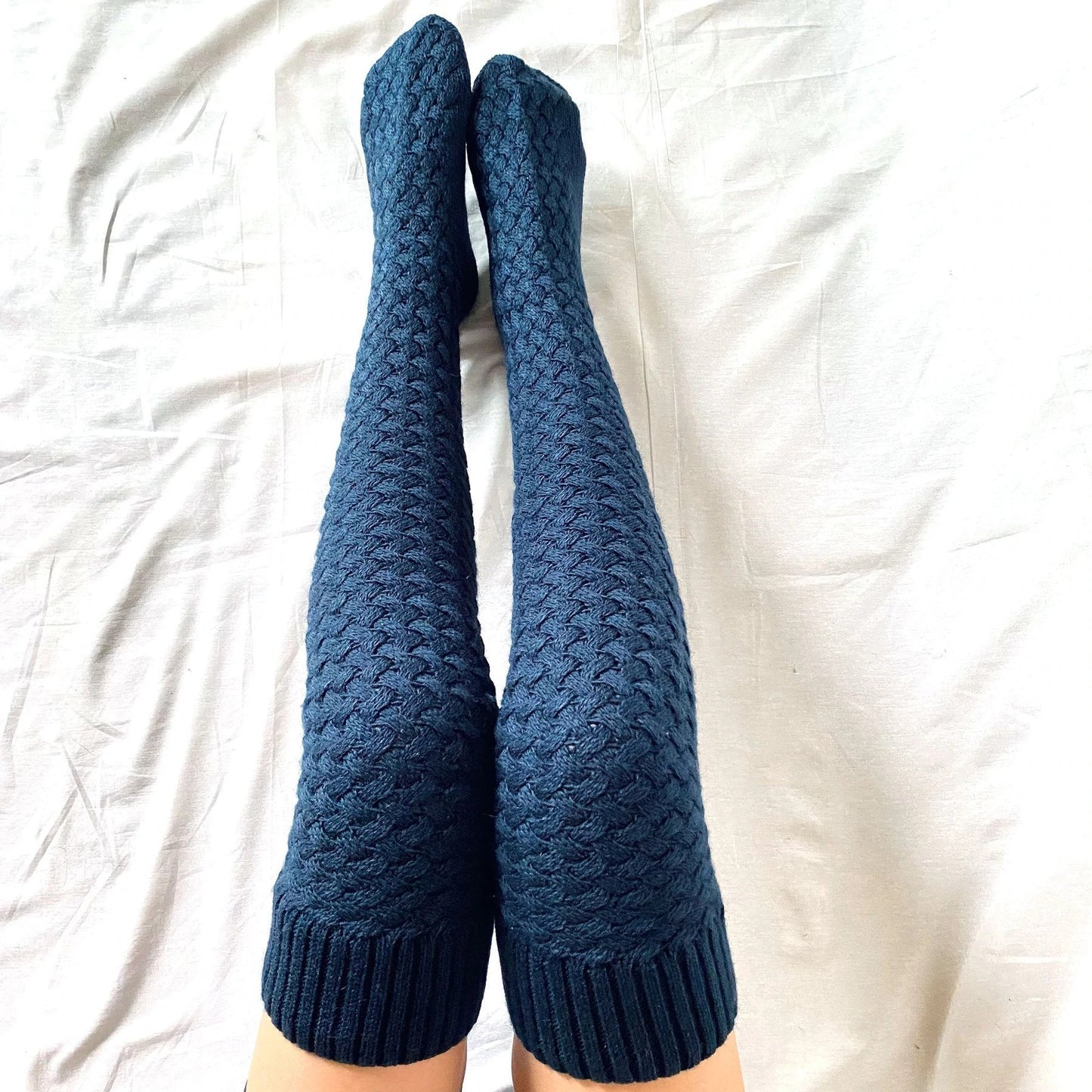 Chaussettes Longues Tricotées à Enrouler - Confort et Chaleur pour l'Intérieur