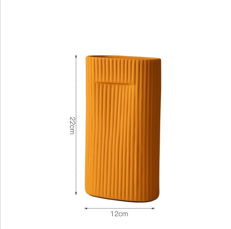 Vase Sculpture avec Lignes - Ornement Décoratif pour Sol ou Table