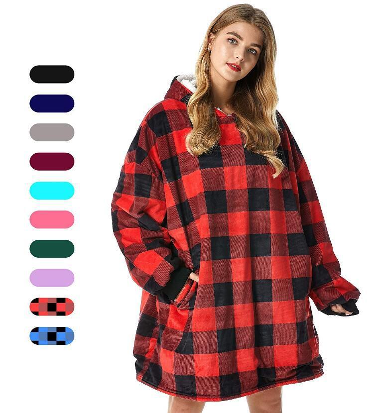 Pull Plaid à Capuche - Vêtement Décontracté et Confortable pour la Maison