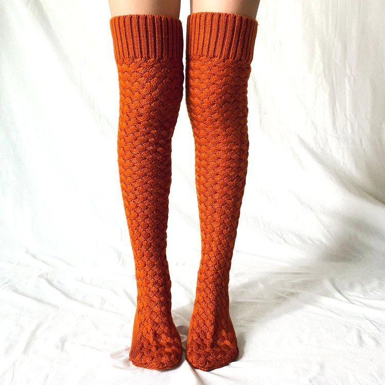 Chaussettes Longues Tricotées à Enrouler - Confort et Chaleur pour l'Intérieur