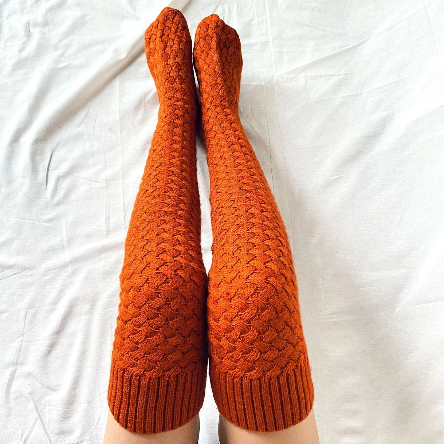 Chaussettes Longues Tricotées à Enrouler - Confort et Chaleur pour l'Intérieur