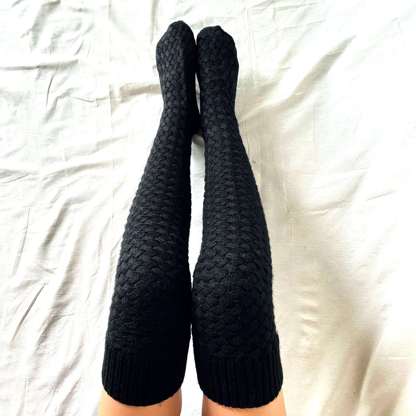 Chaussettes Longues Tricotées à Enrouler - Confort et Chaleur pour l'Intérieur