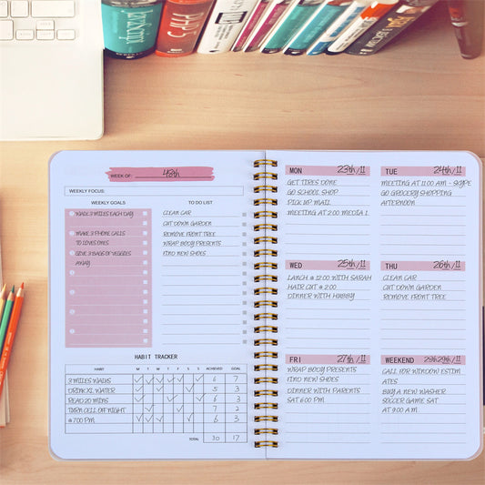 Agenda Multi-fonction – Planificateur Quotidien, Hebdomadaire & Mensuel pour une Organisation Parfaite - Non daté