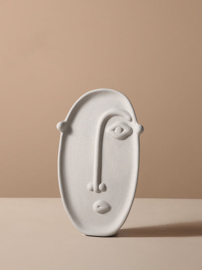 Vase Céramique Créatif Nordique - Décoration Simple avec Visages