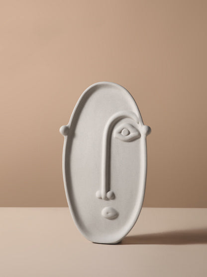 Vase Céramique Créatif Nordique - Décoration Simple avec Visages