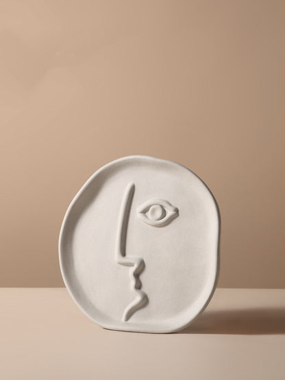 Vase Céramique Créatif Nordique - Décoration Simple avec Visages