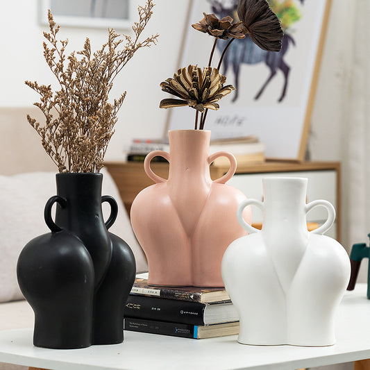 Vase Art Corporel Humain Artificiel - Arrangement Hydroponique pour Fleurs et Plantes