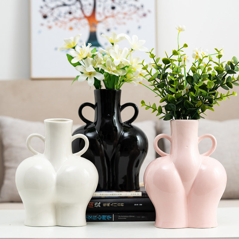 Vase Art Corporel Humain Artificiel - Arrangement Hydroponique pour Fleurs et Plantes